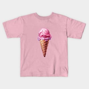 Raspberry Sorbet Sweet Ice Cream Cone Kids T-Shirt